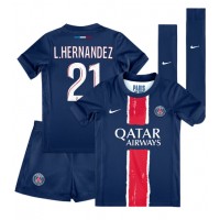 Paris Saint-Germain Lucas Hernandez #21 Fotballklær Hjemmedraktsett Barn 2024-25 Kortermet (+ korte bukser)